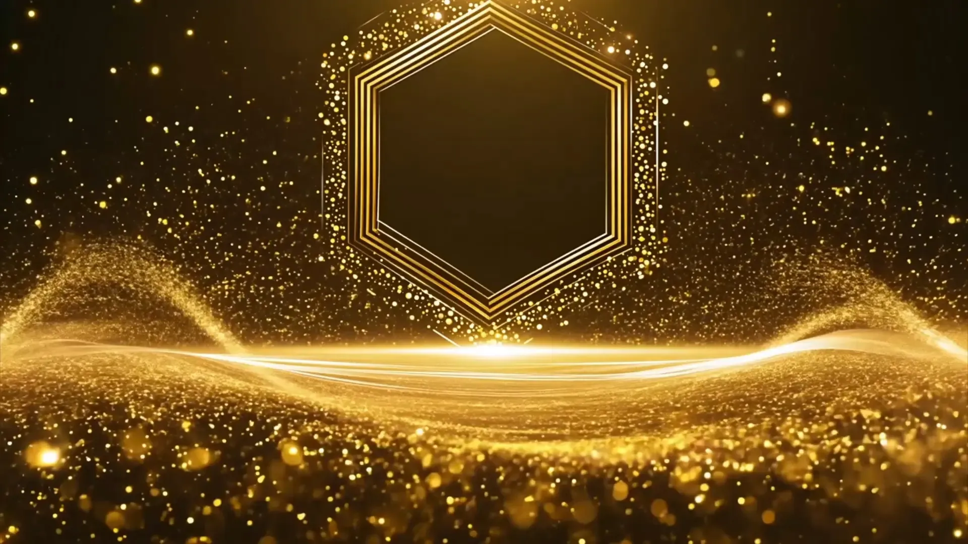 Golden Sparkle Frame Stock Video for Event Promos